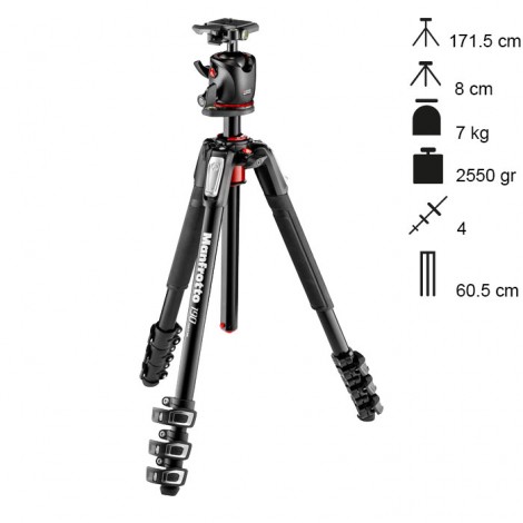 Manfrotto Tripé MT190XPRO4 + XPRO-BHQ2