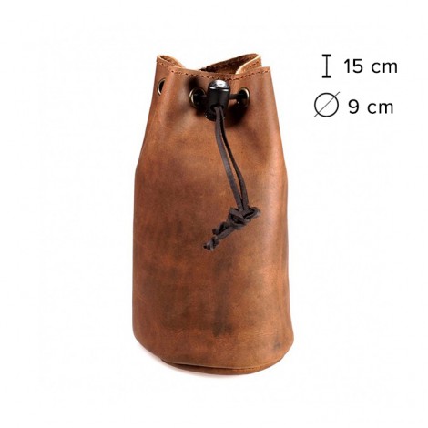 Kalahari Kakoro Bolsa em Pele para Objectiva - 15x9cm
