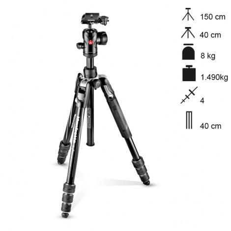 Manfrotto Tripé Compacto BeFree Advanced Twist Lock - Preto