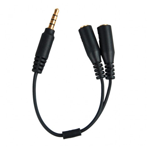 JJC Cabo Adaptador 2x Jack 3.5mm Fêmea / Jack 3.5mm TRRS Macho