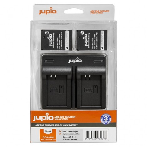 Jupio Kit Carregador USB Duplo + 2 Baterias LP-E12 (875mAh)