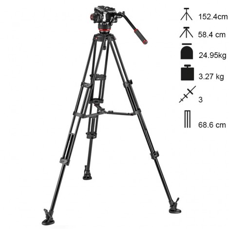 Manfrotto Tripé Vídeo + 504X - MVK504XTWINMA