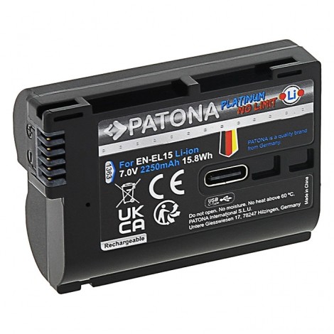 Patona Platinum Bateria EN-EL15 com USB-C (2250mAh)