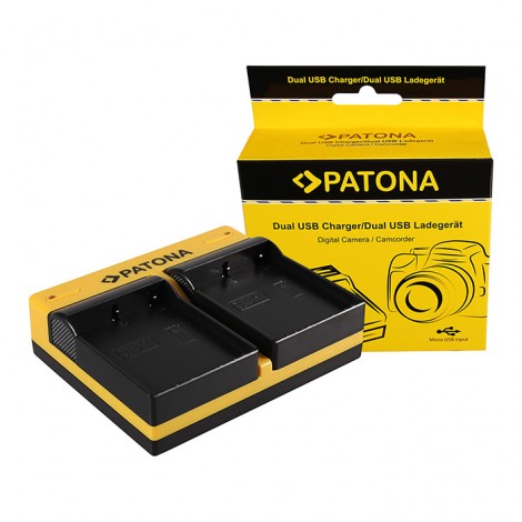 Patona Carregador Duplo USB para 2 Baterias Olympus BLH-1