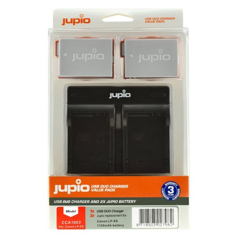 Jupio Kit Carregador USB Duplo + 2 Baterias EN-EL14 (1120mAh)