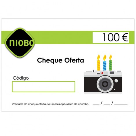 Cheque Oferta 100 Euros Aniversário