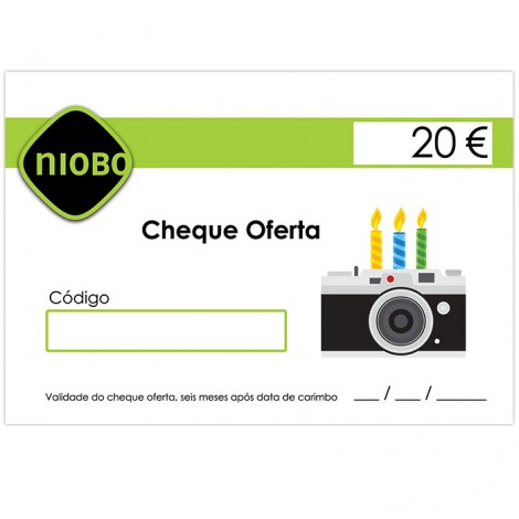 Cheque Oferta 20 Euros Aniversário
