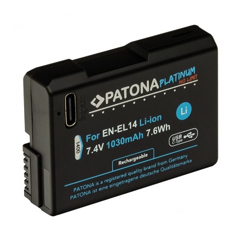 Patona Platinum Bateria EN-EL14 com USB-C (1030mAh)