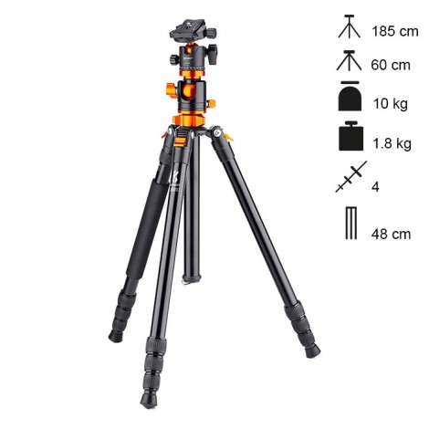 K&F SA254T2 - Tripé / Monopé + Cabeça de Rótula