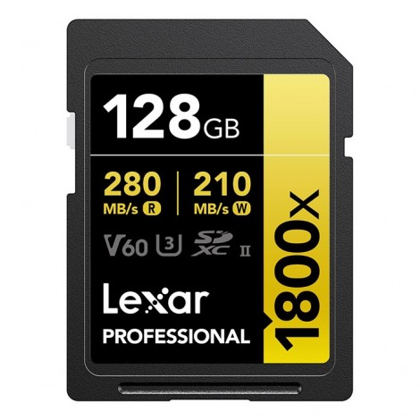 Lexar SDXC 1800x 280MB/s V60 - 128GB