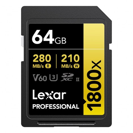 Lexar SDXC 1800x 280MB/s V60 - 64GB