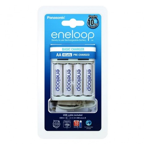Panasonic Eneloop BQ-CC61 - Carregador USB com 4 Bat. AA 1900mAh