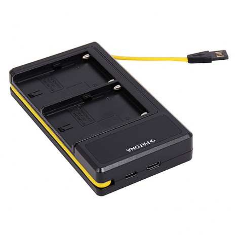 Patona Carregador Duplo LED USB para 2 Baterias Sony NP-F e NP-FM