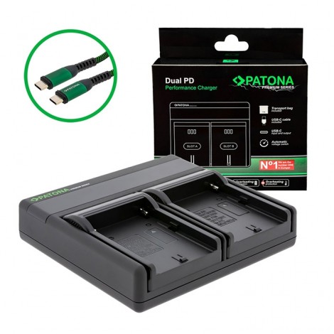 Patona Carregador Dual PD Premium para NP-F e NP-FM