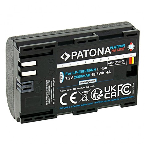 Patona Platinum Bateria LP-E6P/NH com USB-C (2600mAh)
