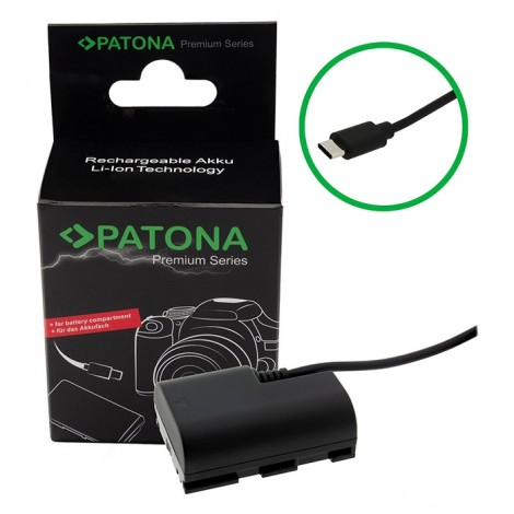 Patona Premium Acoplador Dummy LP-E6P com USB-C