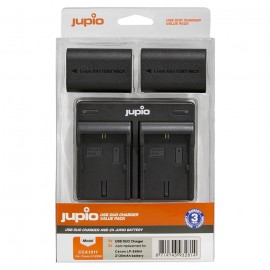 Jupio Kit Carregador USB Duplo + 2 Baterias LP-E6NH (2130mAh)