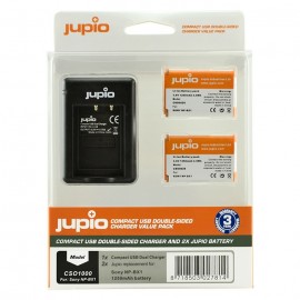 Jupio Kit Carregador USB Duplo + 2 Baterias NP-BX1 (1250mAh)