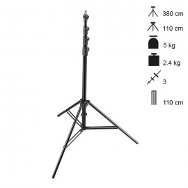 Godox 380F - Tripé de Estúdio Heavy-Duty 110-380cm