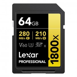 Lexar SDXC 1800x 280MB/s V60 - 64GB