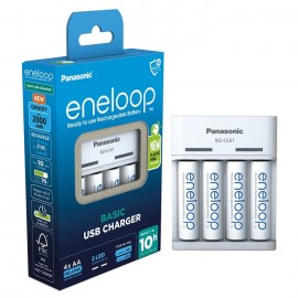 Panasonic Eneloop BQ-CC61 - Carregador USB com 4 Bat. AA 2000mAh