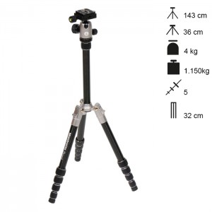 Manfrotto Tripé Element Traveller Small - Vermelho