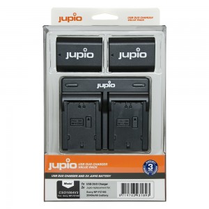 Jupio Kit Carregador USB Duplo + 2 Baterias NP-FZ100 (2040mAh)
