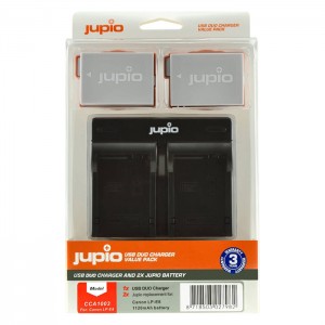 Jupio Kit Carregador USB Duplo + 2 Baterias EN-EL14 (1120mAh)