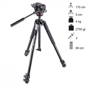 Manfrotto Tripé Completo MT190X3 + MHXPRO-2W