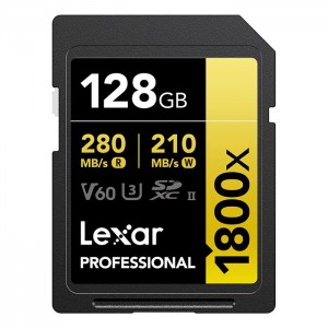 Lexar SDXC 1800x 280MB/s V60 - 128GB