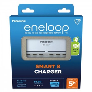 Panasonic Eneloop BQ-CC63 - Carregador Smart para 8 Baterias