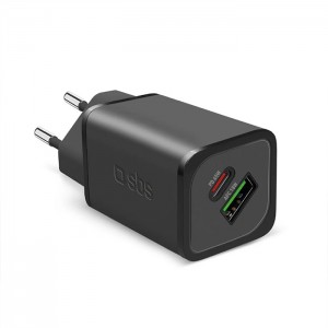 SBS NanoTube Carregador Ultra-Rápido PD 65W USB-C + USB-A